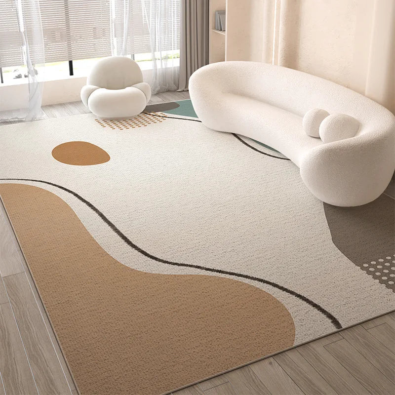 anti slip carpet rug under coffee table setup