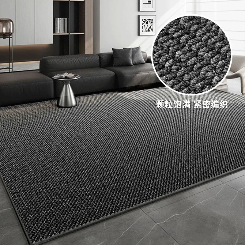 Japanese Sisal Style Area Rug – Soft Padded Anti-Slip Brown Carpet for Living Room & Bedroom