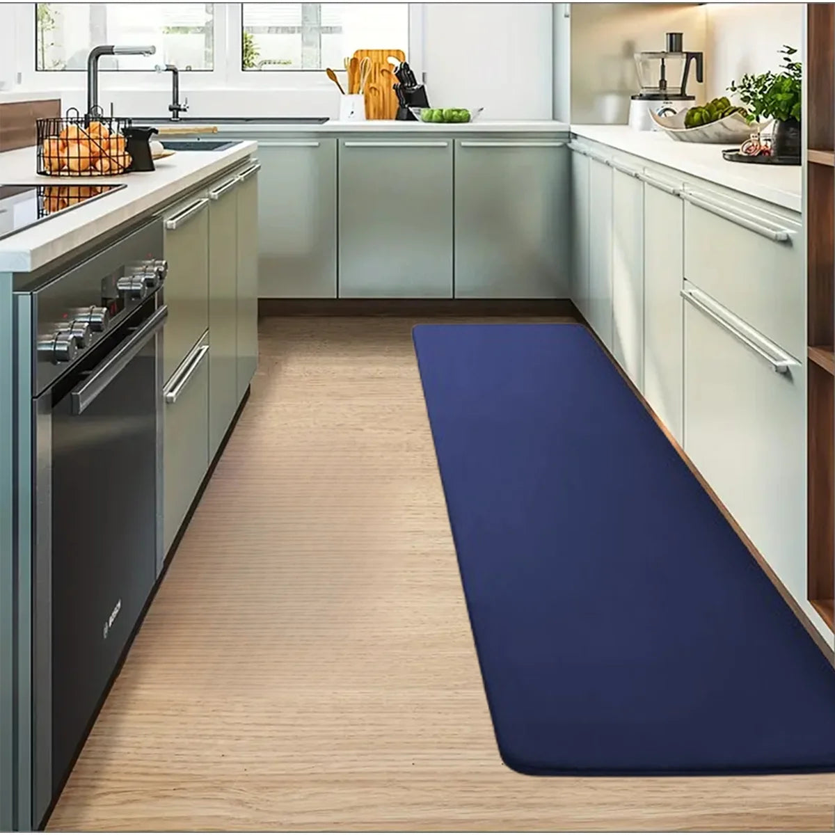 Thickened Flannel Kitchen Floor Mat – Non-Slip Entrance & Corridor Rug