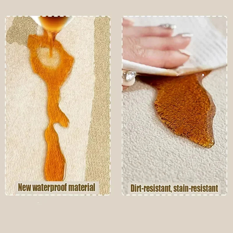 brown rug in bedroom beside bed