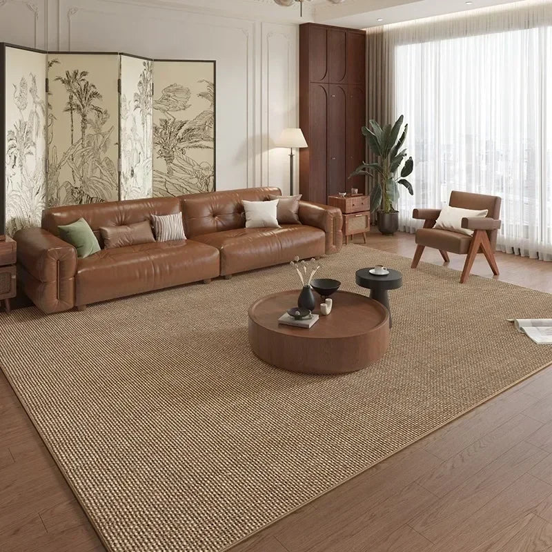 vikama brown area rug soft polyester front view