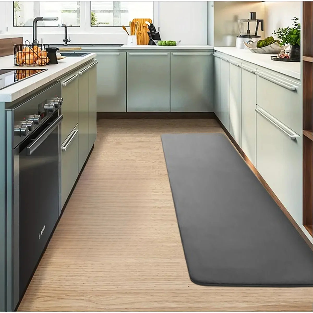 Thickened Flannel Kitchen Floor Mat – Non-Slip Entrance & Corridor Rug