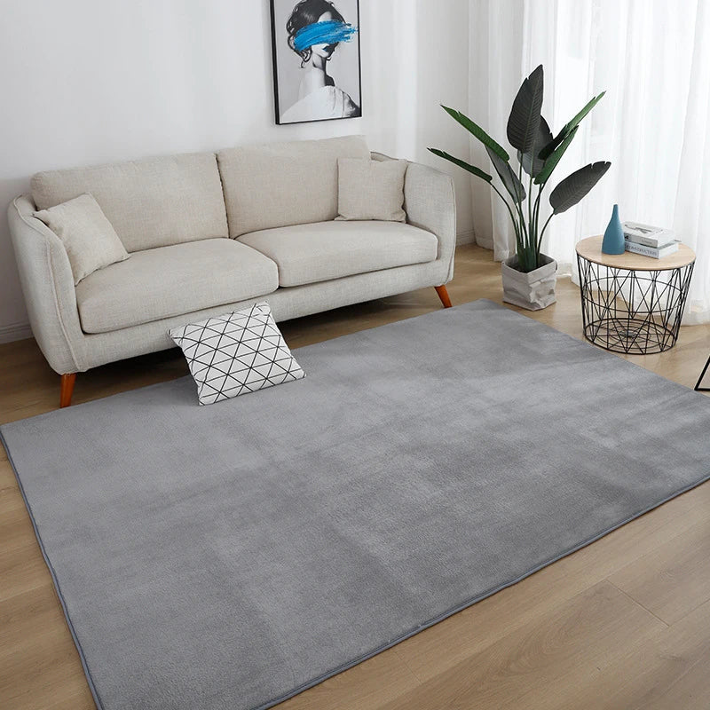 gray large carpet rug soft texture front view on floor