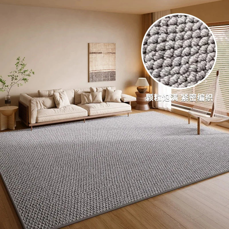 Japanese Sisal Style Area Rug – Soft Padded Anti-Slip Brown Carpet for Living Room & Bedroom
