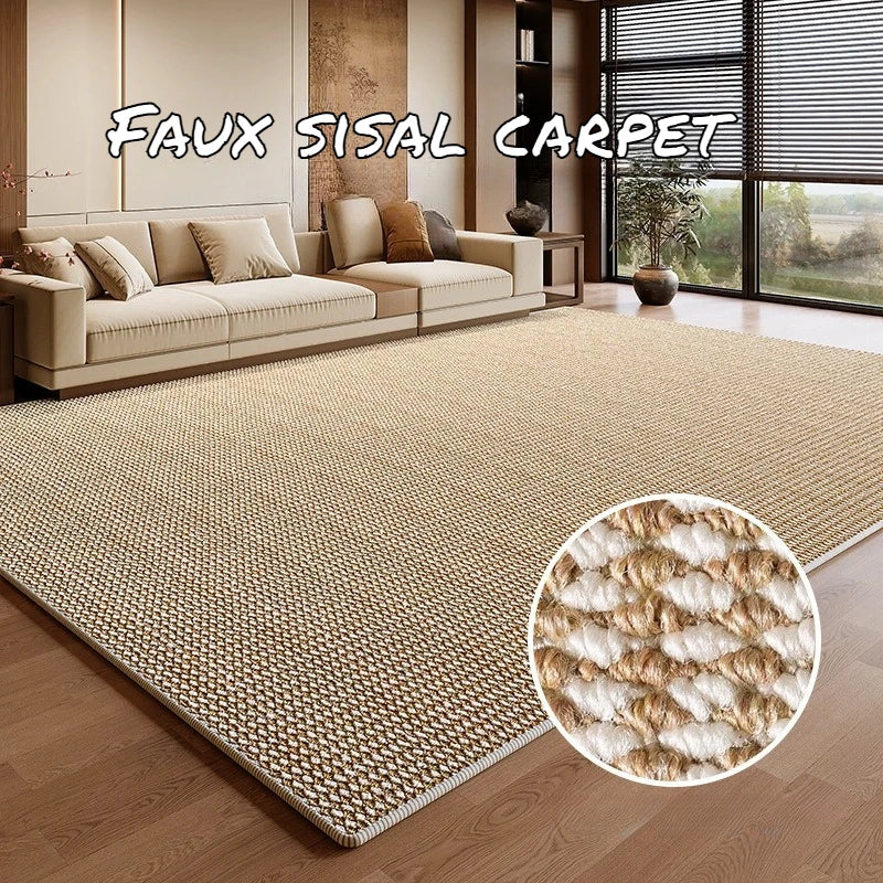 japanese sisal area rug soft padded brown carpet front view