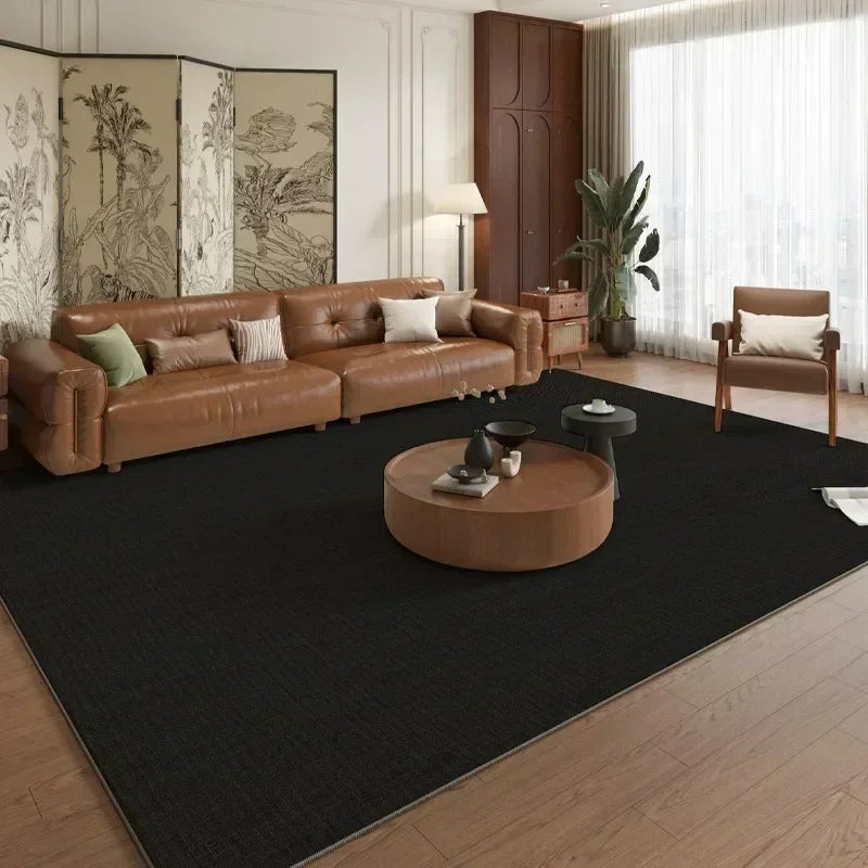 VIKAMA French Retro Area Rug – Soft Brown Non-Slip Carpet for Living Room & Bedroom