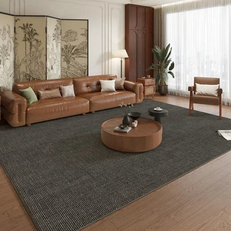 VIKAMA French Retro Area Rug – Soft Brown Non-Slip Carpet for Living Room & Bedroom