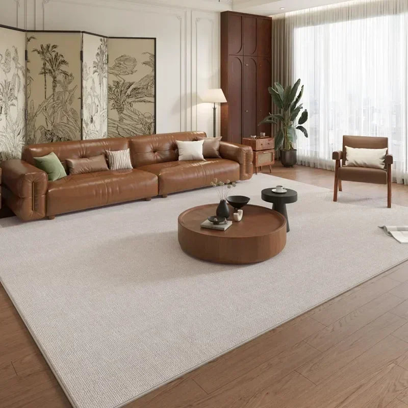 VIKAMA French Retro Area Rug – Soft Brown Non-Slip Carpet for Living Room & Bedroom