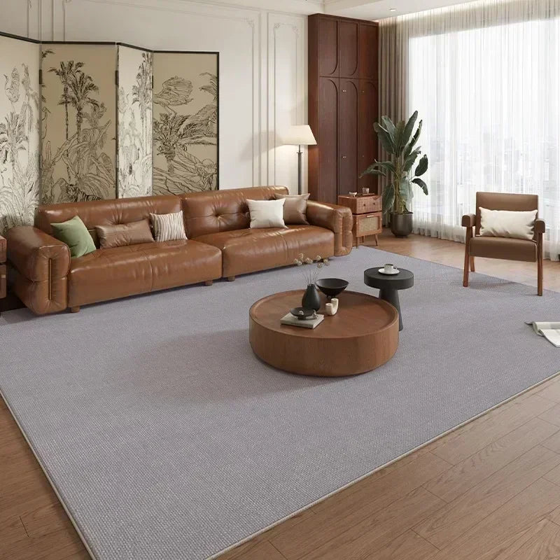 VIKAMA French Retro Area Rug – Soft Brown Non-Slip Carpet for Living Room & Bedroom