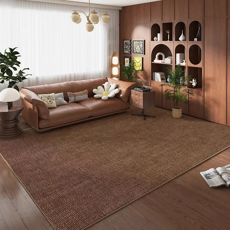 vikama brown area rug soft polyester front view